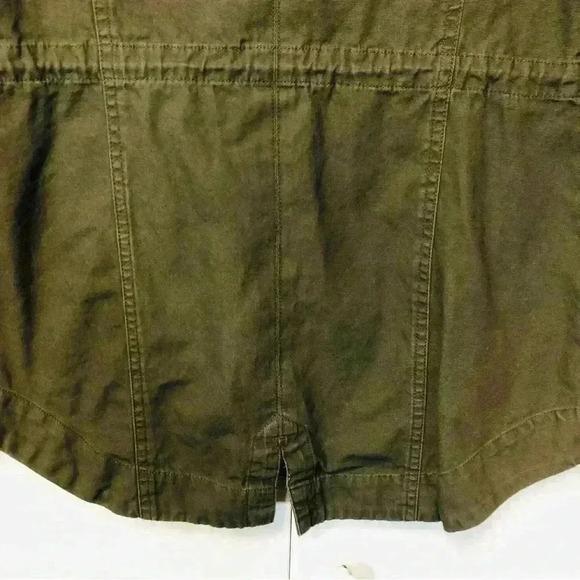 American Rag Women’s Medium Olive Green Hooded Utility Jacket adjustable waist - Picture 7 of 16